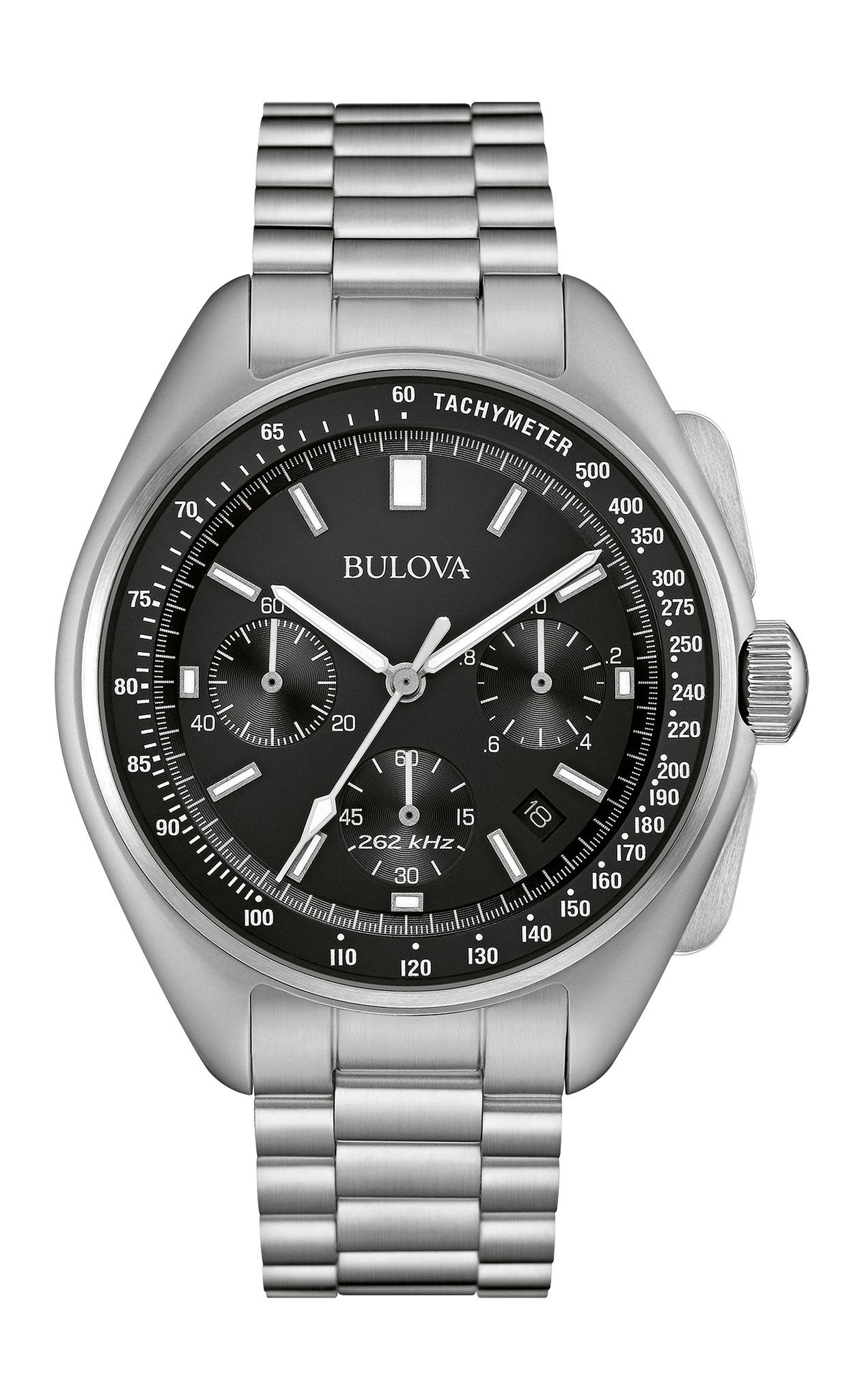 Bulova Lunar Pilot Men's Black Dial Brown Strap Classic Watch | Bulova